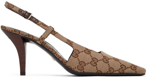 gucci beige gg demi heels|Gucci Heels for Women .